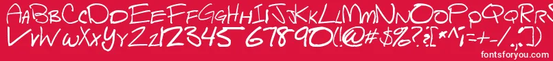 ScriptOfSheep Font – White Fonts on Red Background