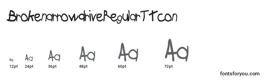 BrokenarrowdriveRegularTtcon Font Sizes