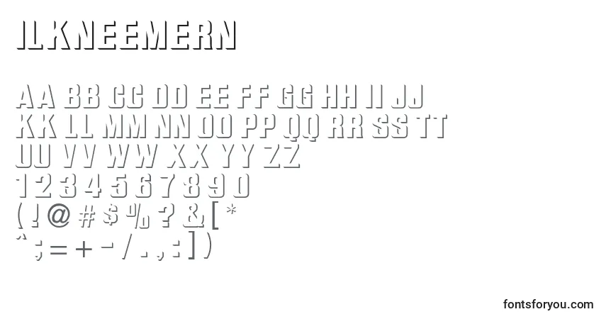A fonte Ilkneemern – alfabeto, números, caracteres especiais