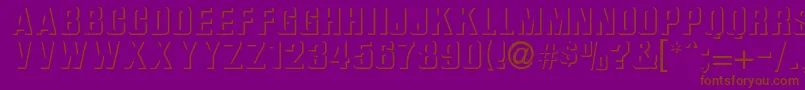 フォントIlkneemern – 紫色の背景に茶色のフォント