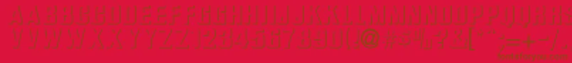 Ilkneemern-Schriftart – Braune Schriften auf rotem Hintergrund