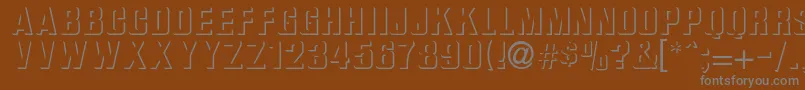 Ilkneemern-fontti – harmaat kirjasimet ruskealla taustalla