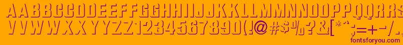 Ilkneemern-fontti – violetit fontit oranssilla taustalla