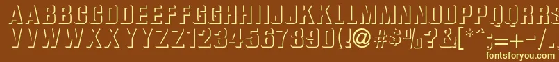 Ilkneemern-fontti – keltaiset fontit ruskealla taustalla