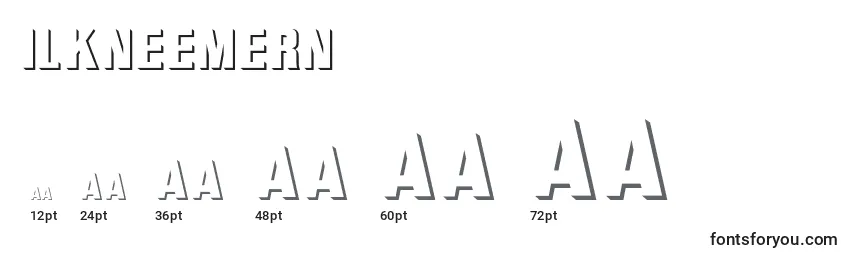 Размеры шрифта Ilkneemern