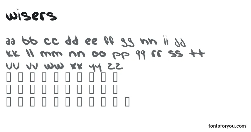 Шрифт Wisers – алфавит, цифры, специальные символы