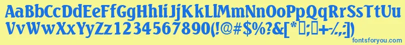 Variodisplayssk Font – Blue Fonts on Yellow Background