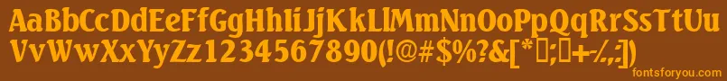 Czcionka Variodisplayssk – pomarańczowe czcionki na brązowym tle