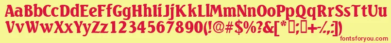Variodisplayssk Font – Red Fonts on Yellow Background