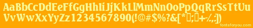 Variodisplayssk Font – Yellow Fonts on Orange Background