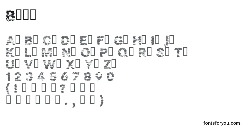 Schriftart Bark – Alphabet, Zahlen, spezielle Symbole