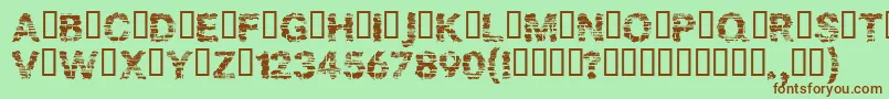 Bark Font – Brown Fonts on Green Background