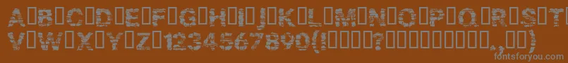 Bark-Schriftart – Graue Schriften auf braunem Hintergrund