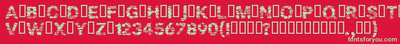 Bark Font – Green Fonts on Red Background