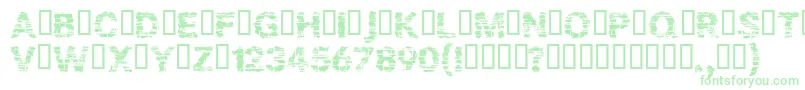 Bark-Schriftart – Grüne Schriften auf weißem Hintergrund