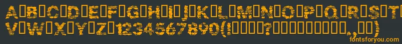 Bark-Schriftart – Orangefarbene Schriften auf schwarzem Hintergrund