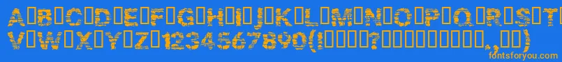 Bark Font – Orange Fonts on Blue Background