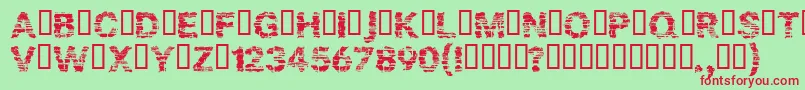 Bark Font – Red Fonts on Green Background