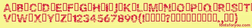 Bark Font – Red Fonts on Yellow Background