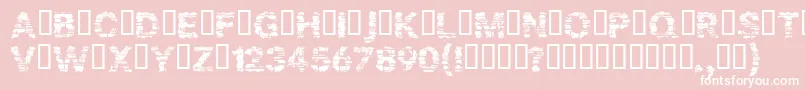 Bark-Schriftart – Weiße Schriften auf rosa Hintergrund