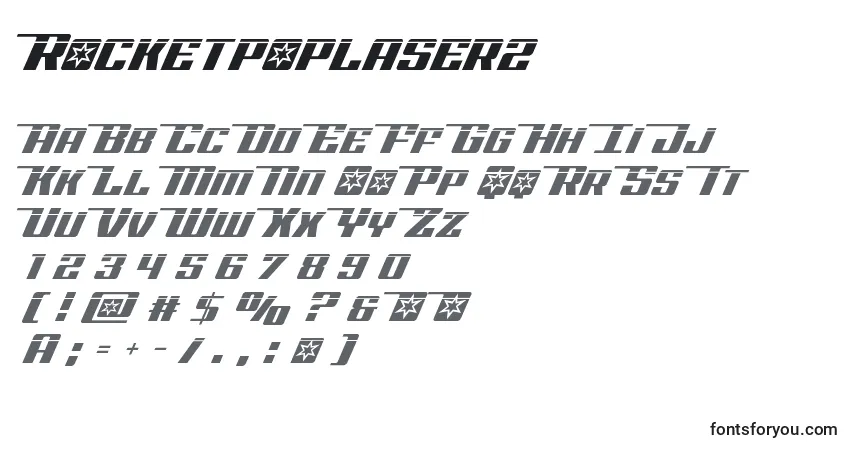 A fonte Rocketpoplaser2 – alfabeto, números, caracteres especiais