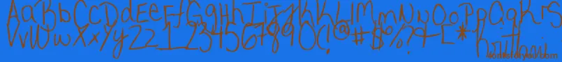 MyVeryOwnHandwriting.-Schriftart – Braune Schriften auf blauem Hintergrund