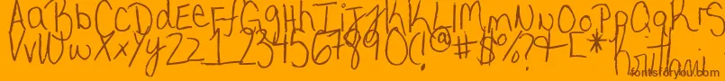 MyVeryOwnHandwriting.-Schriftart – Braune Schriften auf orangefarbenem Hintergrund