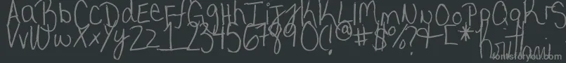 フォントMyVeryOwnHandwriting. – 黒い背景に灰色の文字