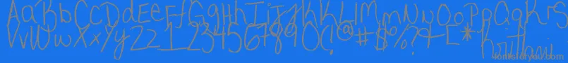 MyVeryOwnHandwriting.-Schriftart – Graue Schriften auf blauem Hintergrund