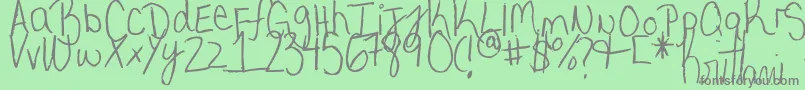 MyVeryOwnHandwriting. Font – Gray Fonts on Green Background