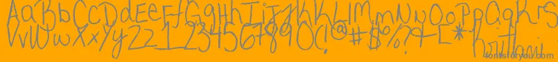 MyVeryOwnHandwriting.-Schriftart – Graue Schriften auf orangefarbenem Hintergrund