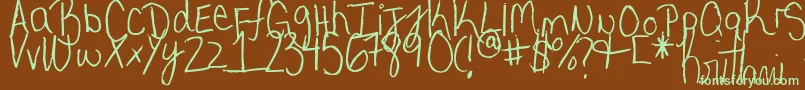 MyVeryOwnHandwriting. Font – Green Fonts on Brown Background