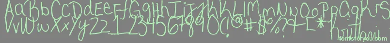 MyVeryOwnHandwriting. Font – Green Fonts on Gray Background