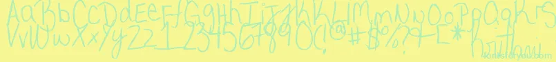 MyVeryOwnHandwriting. Font – Green Fonts on Yellow Background