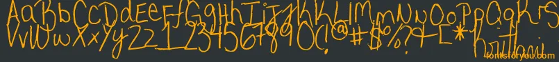 MyVeryOwnHandwriting. Font – Orange Fonts on Black Background