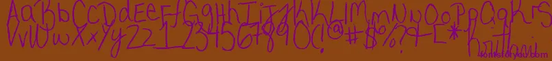 MyVeryOwnHandwriting.-Schriftart – Violette Schriften auf braunem Hintergrund