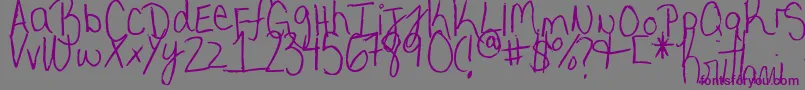 MyVeryOwnHandwriting. Font – Purple Fonts on Gray Background