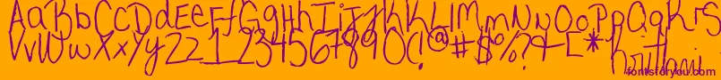 MyVeryOwnHandwriting. Font – Purple Fonts on Orange Background