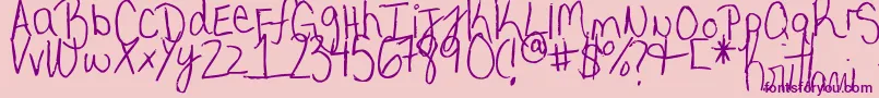 MyVeryOwnHandwriting.-Schriftart – Violette Schriften auf rosa Hintergrund