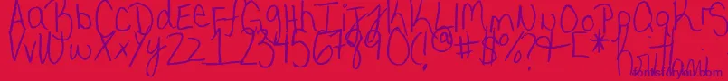 MyVeryOwnHandwriting.-Schriftart – Violette Schriften auf rotem Hintergrund