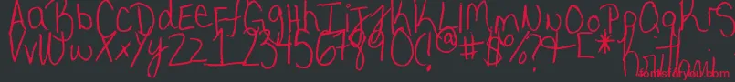 MyVeryOwnHandwriting. Font – Red Fonts on Black Background