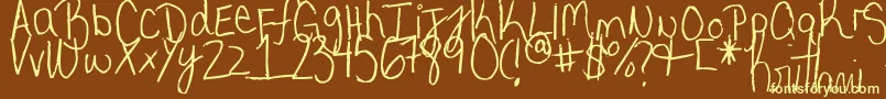 MyVeryOwnHandwriting. Font – Yellow Fonts on Brown Background