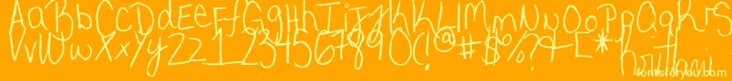 MyVeryOwnHandwriting.-Schriftart – Gelbe Schriften auf orangefarbenem Hintergrund