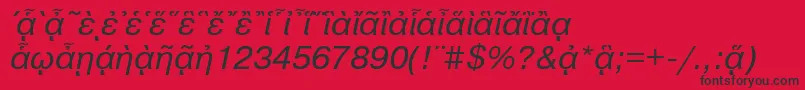 フォントPragmaticapgttItalic – 赤い背景に黒い文字