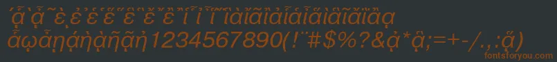 Шрифт PragmaticapgttItalic – коричневые шрифты на чёрном фоне