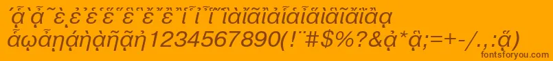 フォントPragmaticapgttItalic – オレンジの背景に茶色のフォント