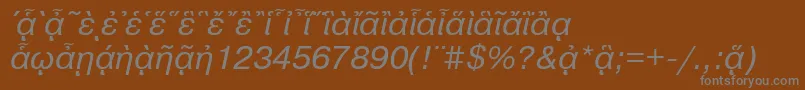 Шрифт PragmaticapgttItalic – серые шрифты на коричневом фоне