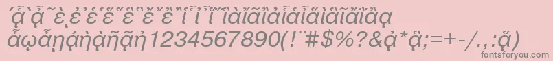 Czcionka PragmaticapgttItalic – szare czcionki na różowym tle