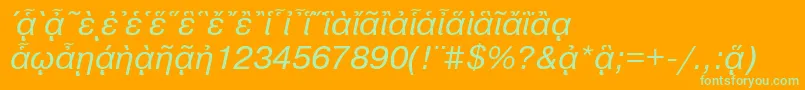 フォントPragmaticapgttItalic – オレンジの背景に緑のフォント