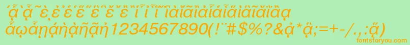 PragmaticapgttItalic Font – Orange Fonts on Green Background